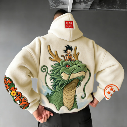 Dragon Ball Color Blocked Collaboration Plush Hoodie