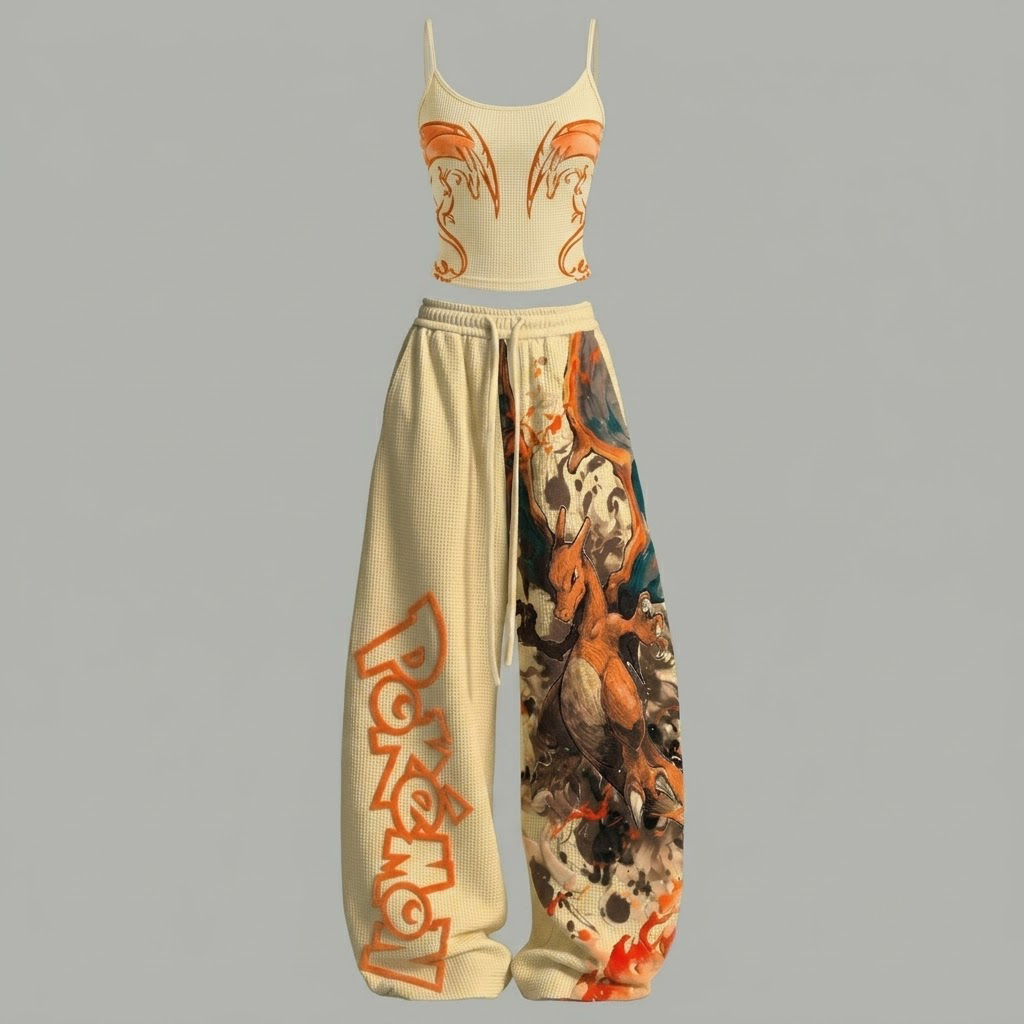 Pokémon Top & Elasticated Trousers Waffle Two-Piece Set