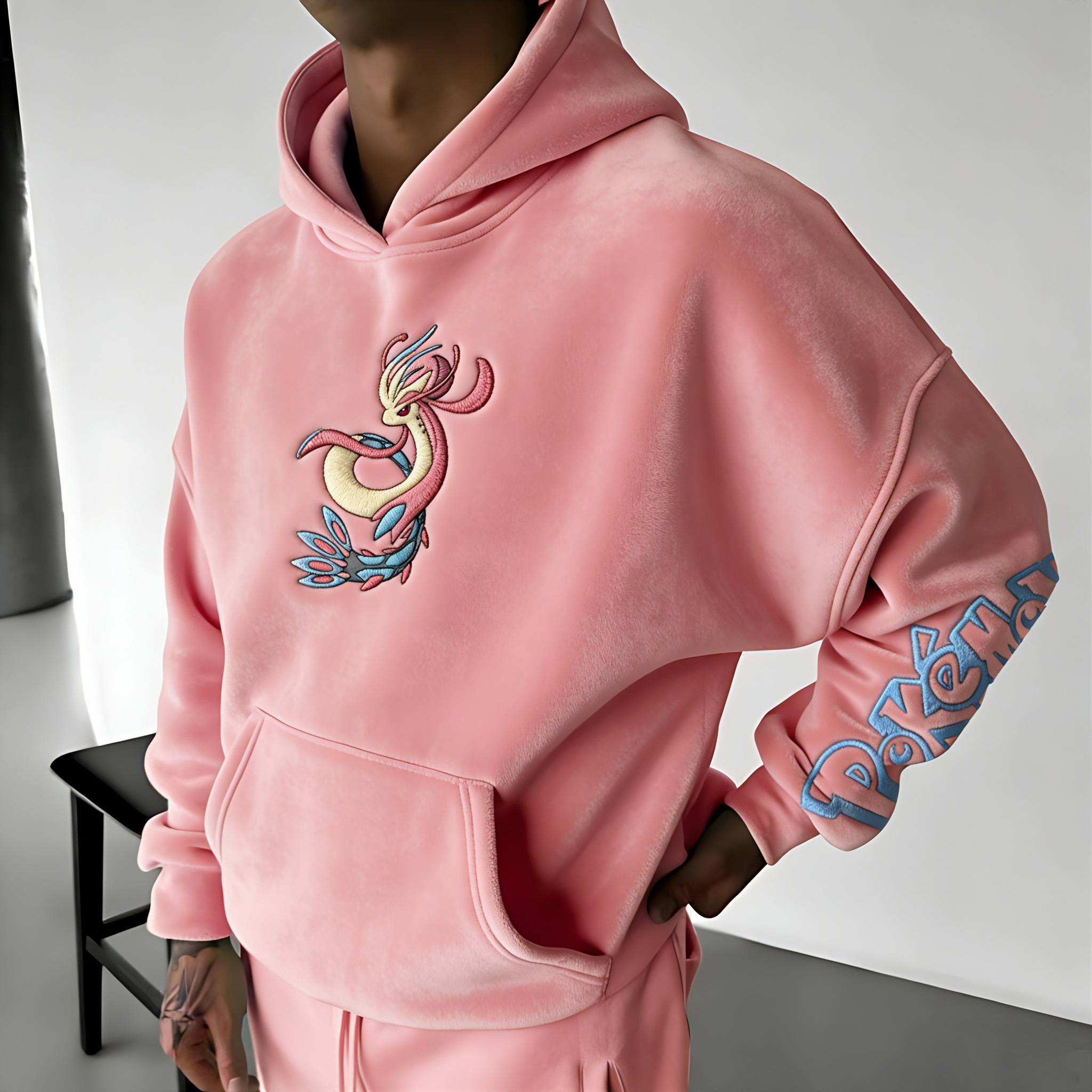 Pokémon Color-blocked Unisex Fleece Oversized Hoodie