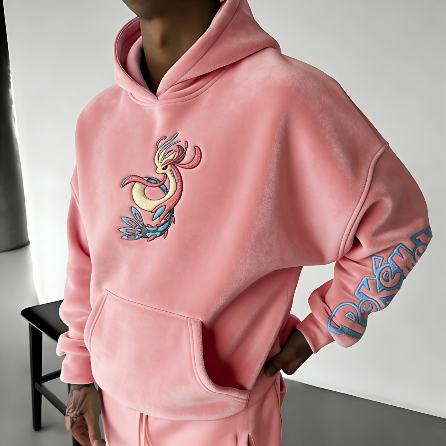 Pokémon Color-blocked Unisex Fleece Oversized Hoodie