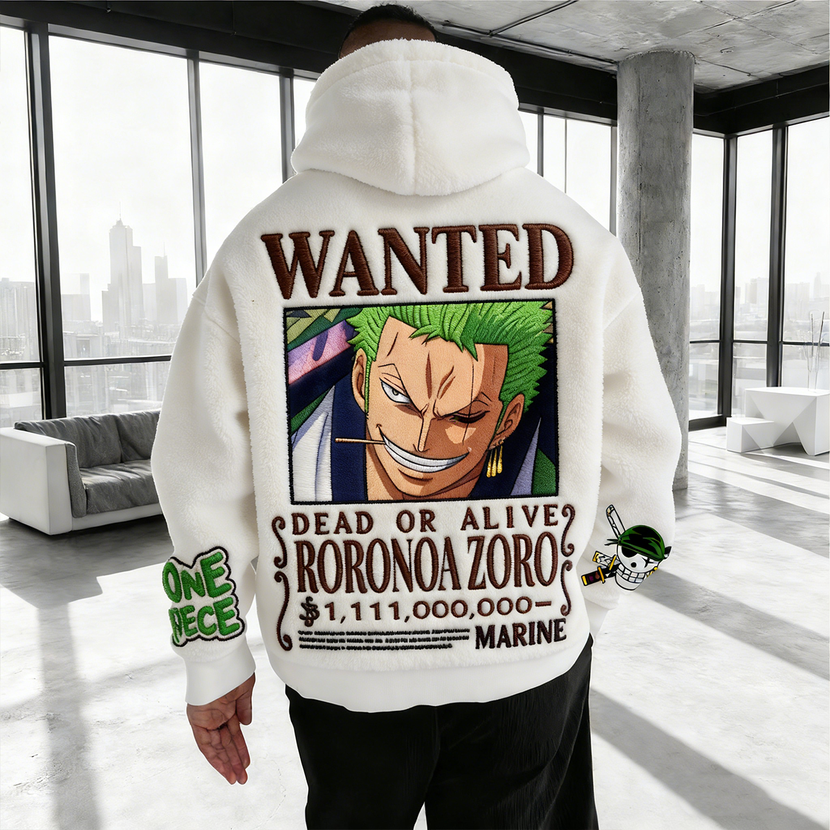 One Piece Roronoa Zoro Wanted Poster Print Hoodie