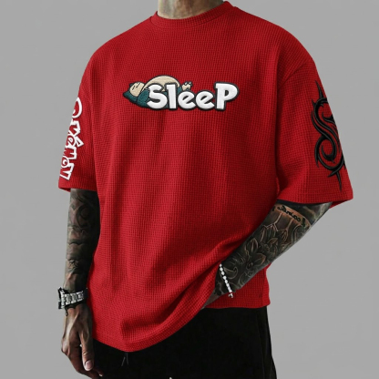 Pokémon Anime-Inspired Vintage Waffle Knit T-Shirt 