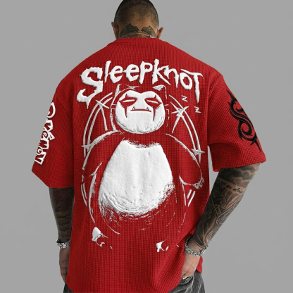 Pokémon Anime-Inspired Vintage Waffle Knit T-Shirt 