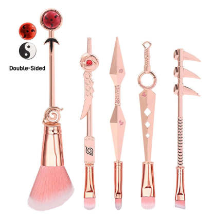 Naruto Gaara Anime Makeup Brush Set, Akatsuki Kunai Sharingan Cosmetic Brushes with Storage Bag