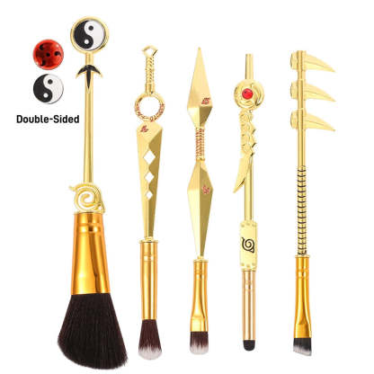 Naruto Gaara Anime Makeup Brush Set, Akatsuki Kunai Sharingan Cosmetic Brushes with Storage Bag