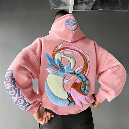 Pokémon Color-blocked Unisex Fleece Oversized Hoodie