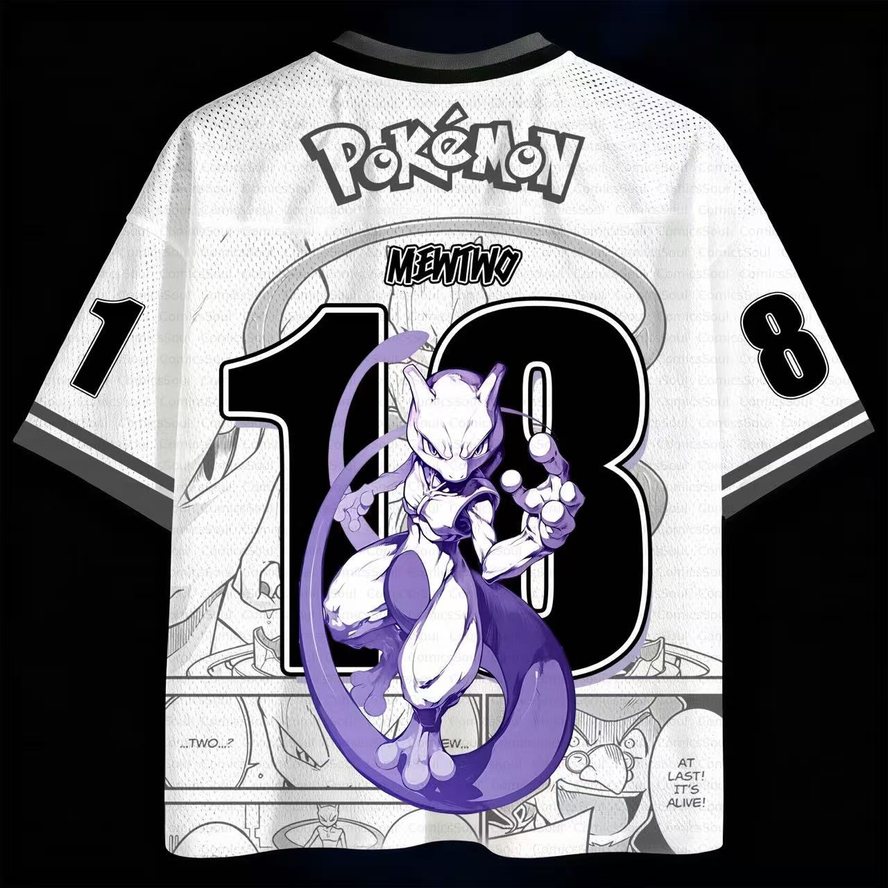 Unisex Anime Retro Mesh Sports Jersey T-Shirt