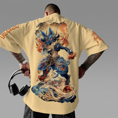 Pokémon Anime-Inspired Vintage Waffle Knit T-Shirt