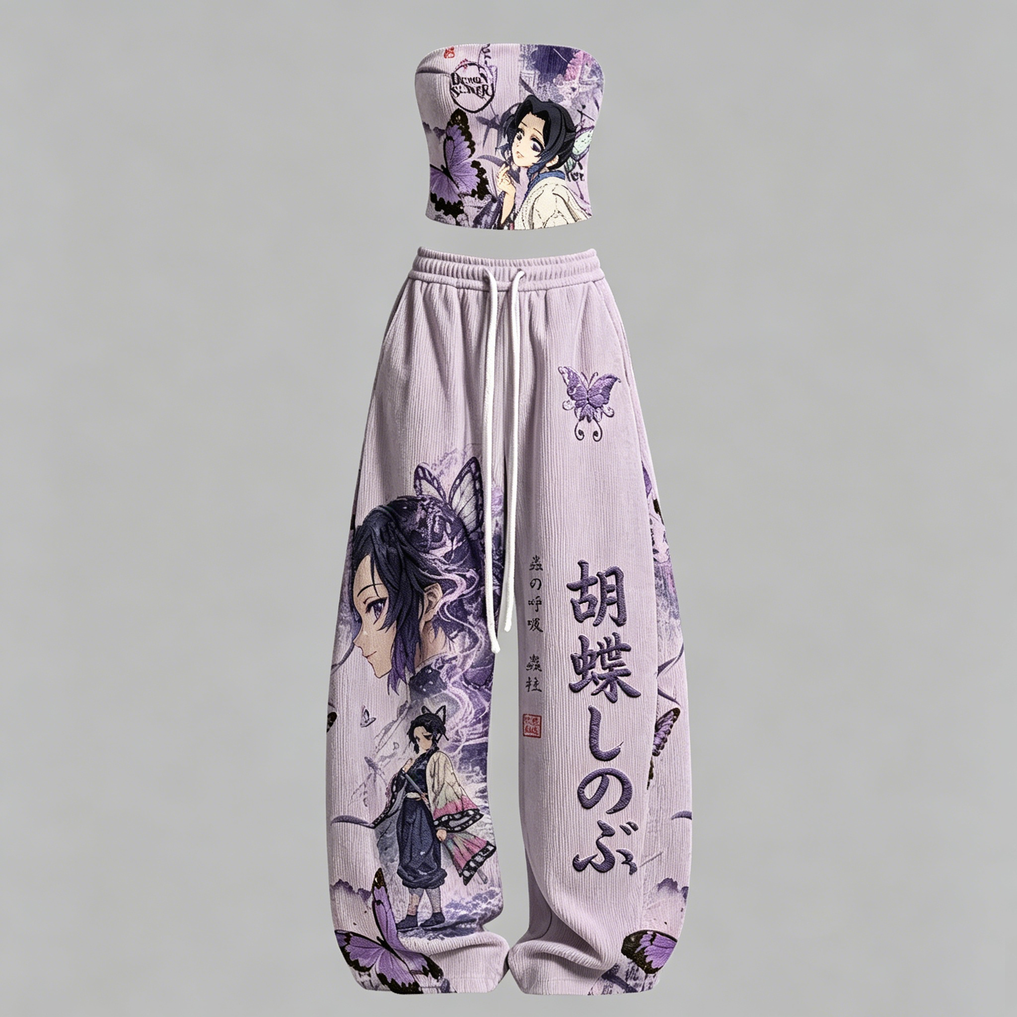 Demon Slayer Top & Elasticated Trousers Corduroy Two-Piece Set