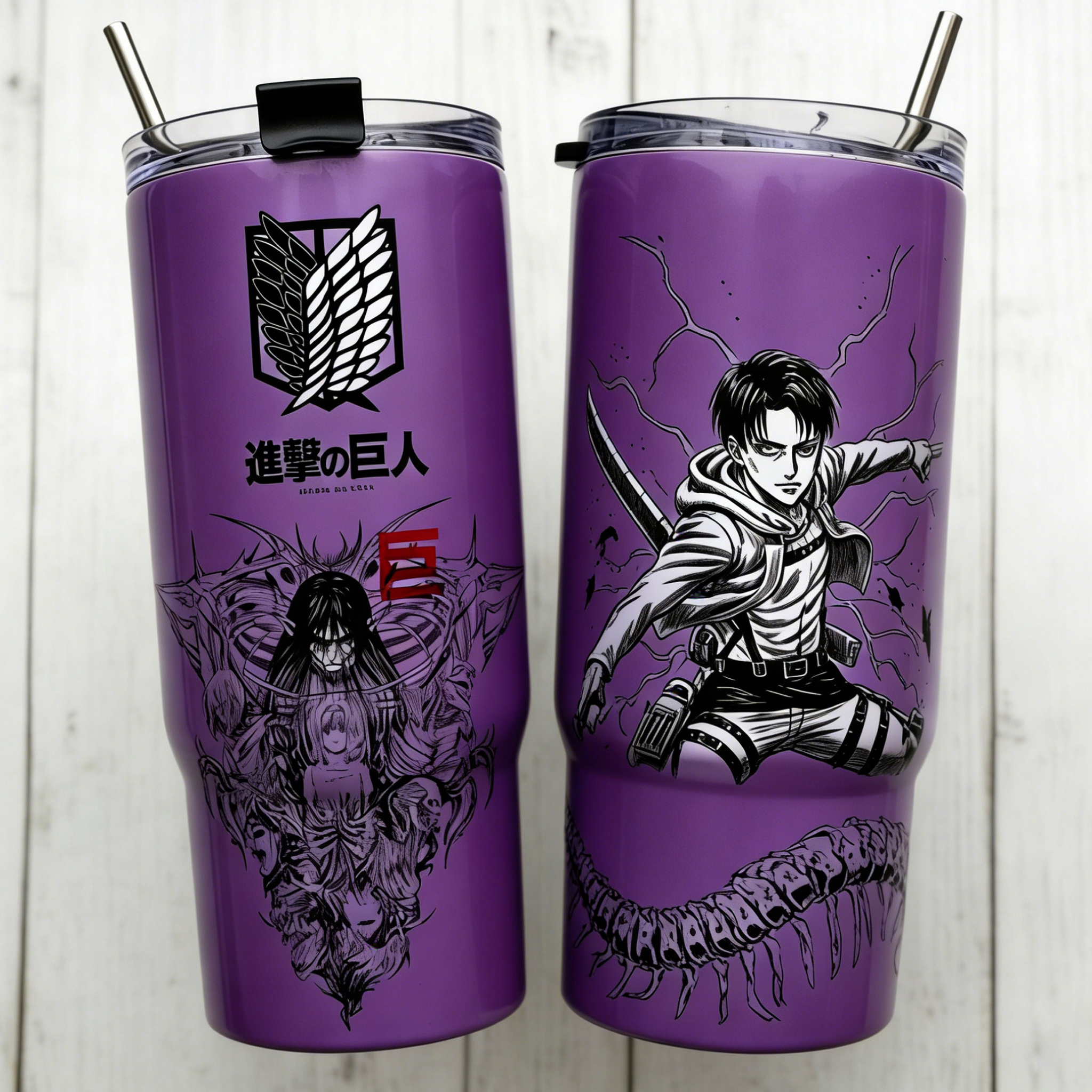 Attack on Titan Themed engraved Stanley Tumbler Cup