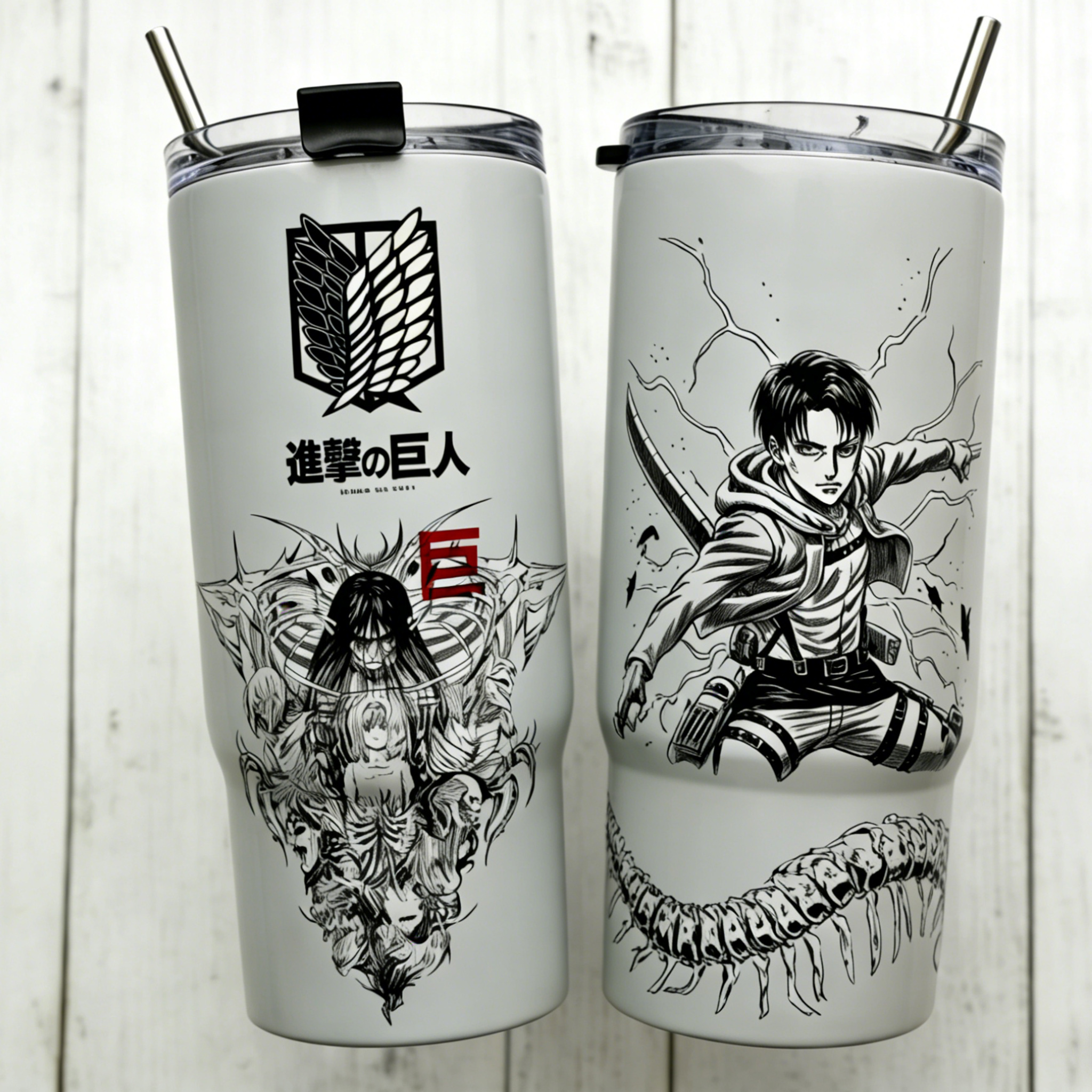 Attack on Titan Themed engraved Stanley Tumbler Cup
