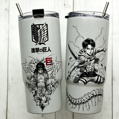 Attack on Titan Themed engraved Stanley Tumbler Cup