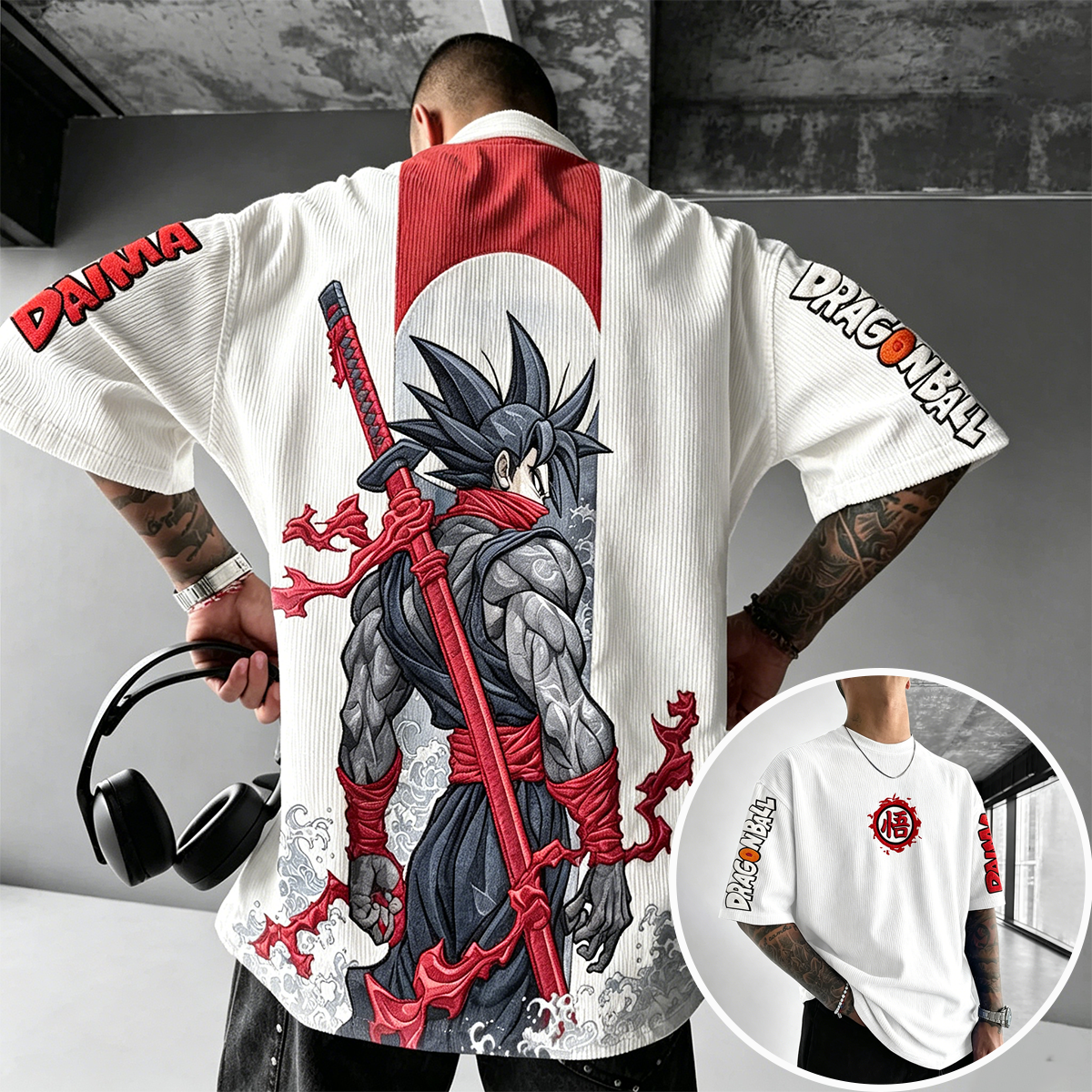 Dragon Ball Anime Vintage Waffle Knit T-Shirt