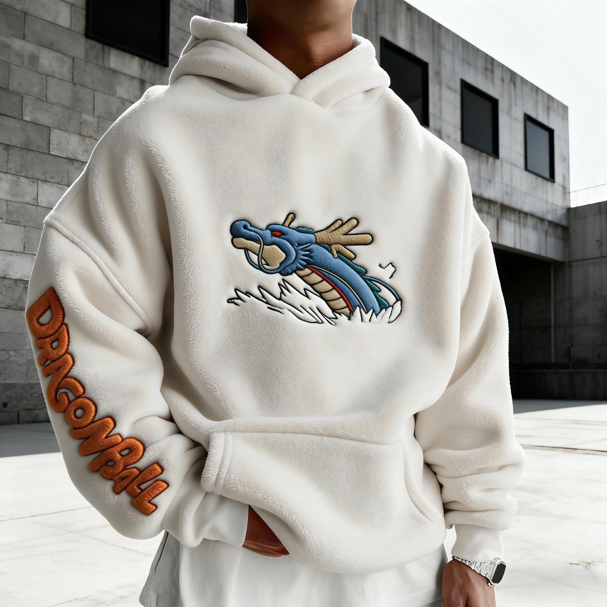 Dragon Ball Color-blocked Plush Hoodie