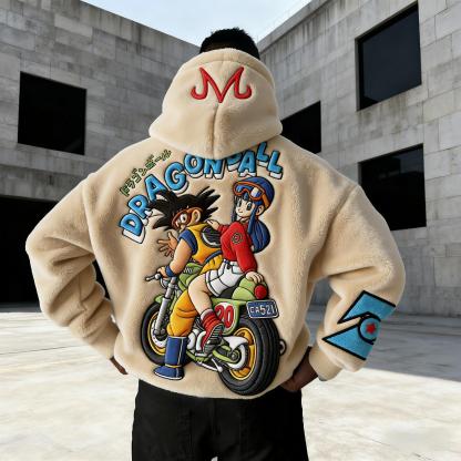 Dragon Ball Color-blocked Plush Hoodie