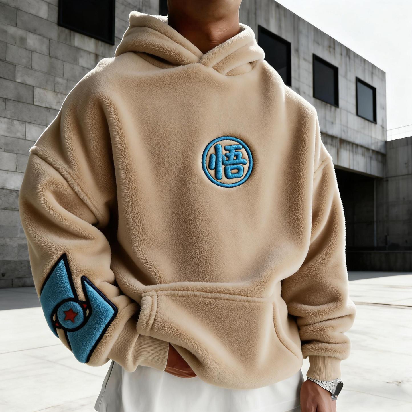 Dragon Ball Color-blocked Plush Hoodie