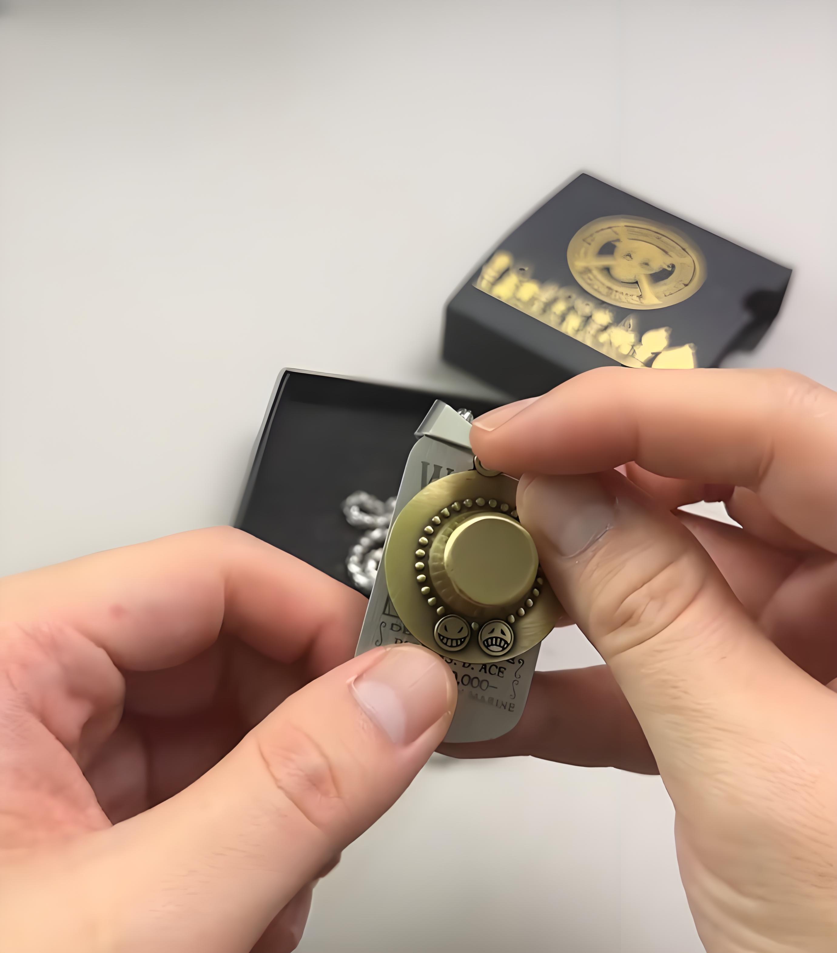 One Piece Portgas D. Ace Necklace - Fire Fist Ace Wanted Poster & Cowboy Hat Double Pendant - Anime Cosplay Jewelry for Men