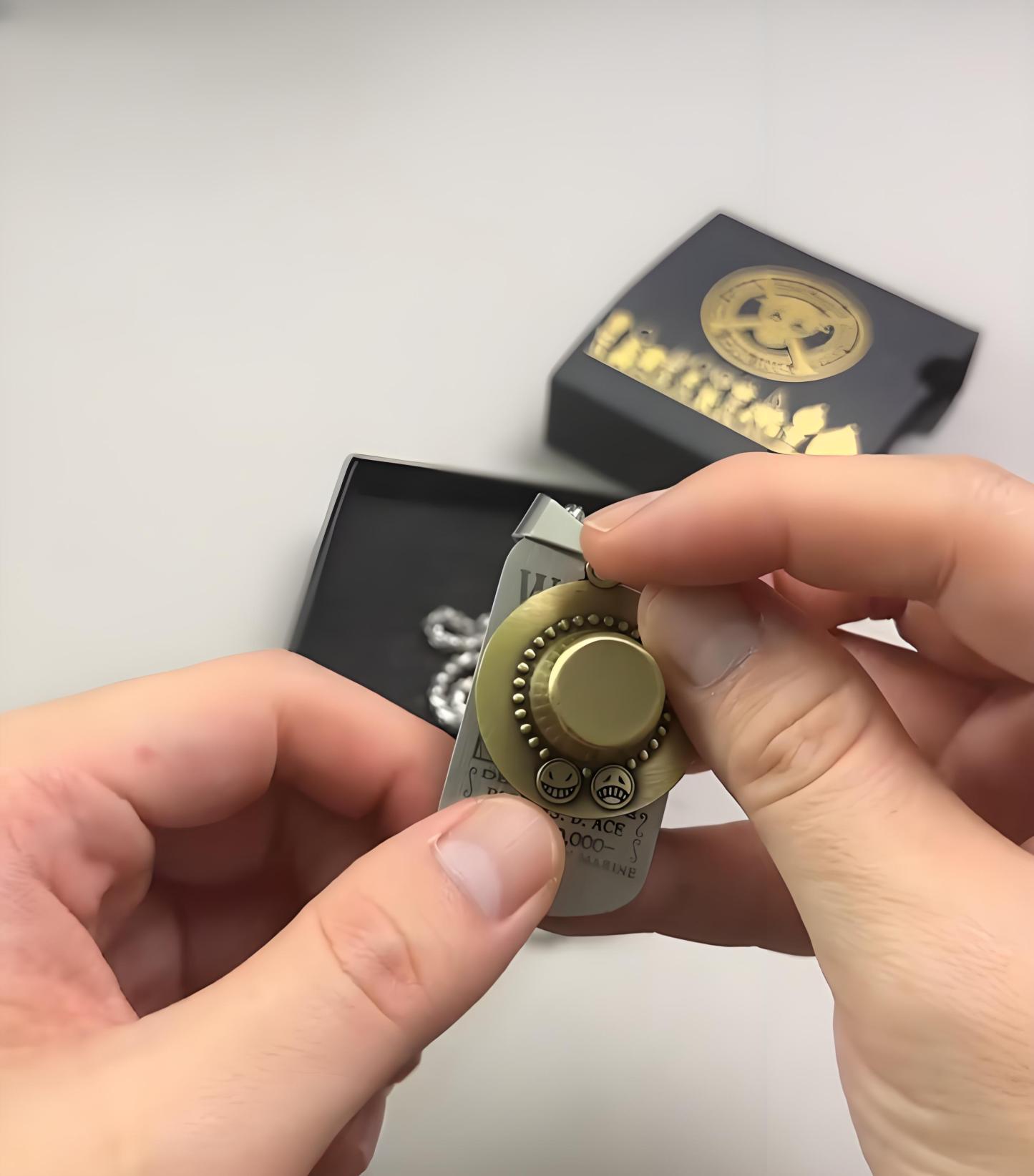 One Piece Portgas D. Ace Necklace - Fire Fist Ace Wanted Poster & Cowboy Hat Double Pendant - Anime Cosplay Jewelry for Men