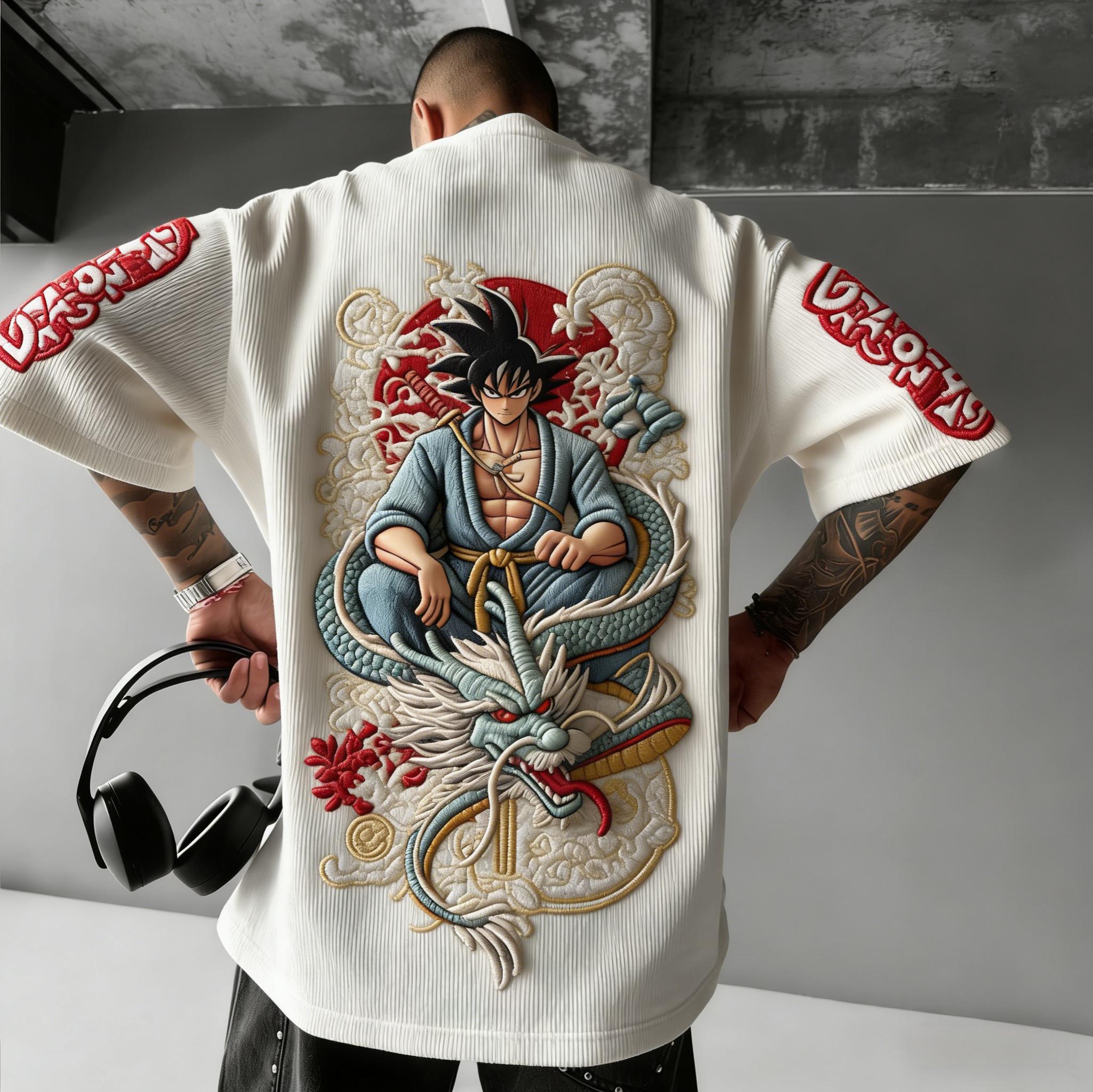 Dragon Ball Unisex Anime Inspired Vintage Corduroy T-Shirt