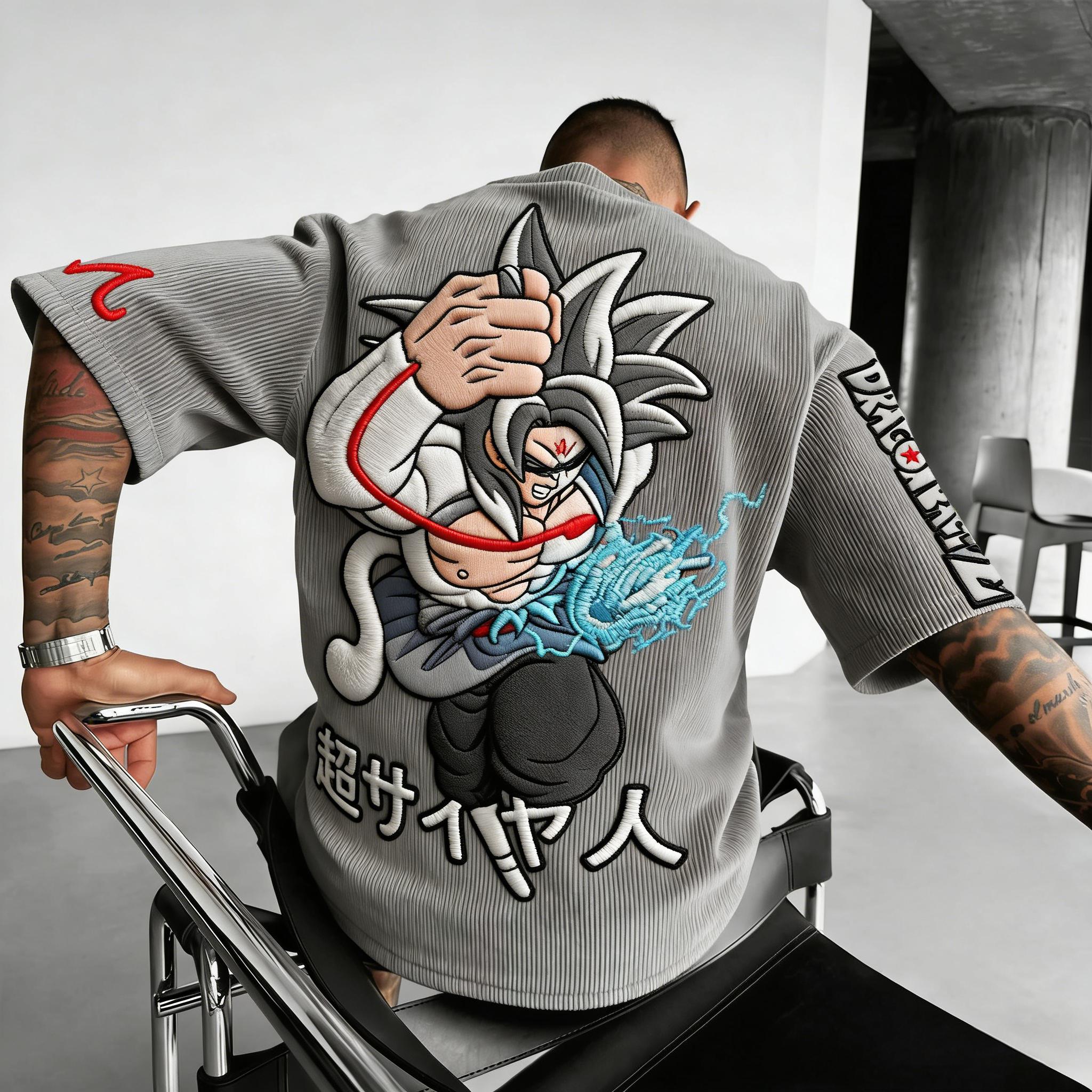 [Copy]Dragon Ball Unisex Anime Inspired Vintage Corduroy T-Shirt