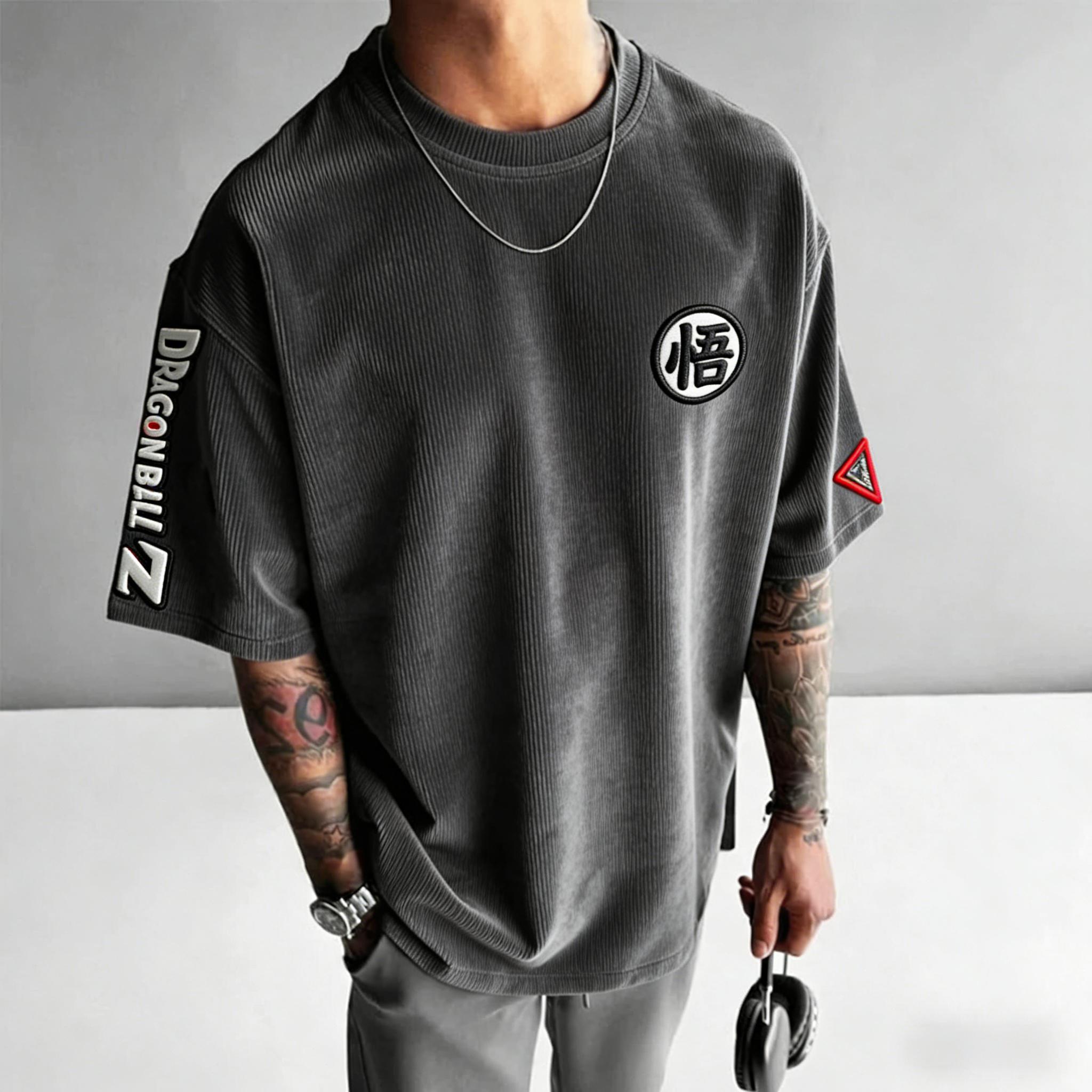 [Copy]Dragon Ball Unisex Anime Inspired Vintage Corduroy T-Shirt