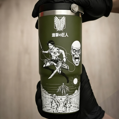 Attack on Titan Themed engraved Stanley Tumbler Cup