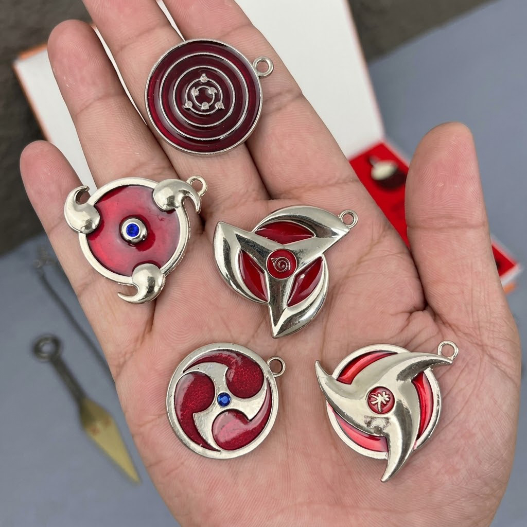Naruto Naruto Uzumaki Sasuke Uchiha Anime Jewelry Gift Set, Ninja Kunai Headband Sharingan Pendant Collection Box