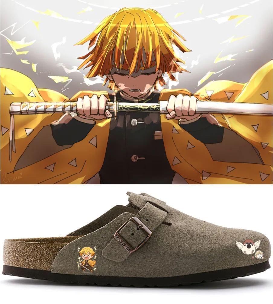 Demon Slayer Anime Unisex Boston Soft Footbed Suede Leather
