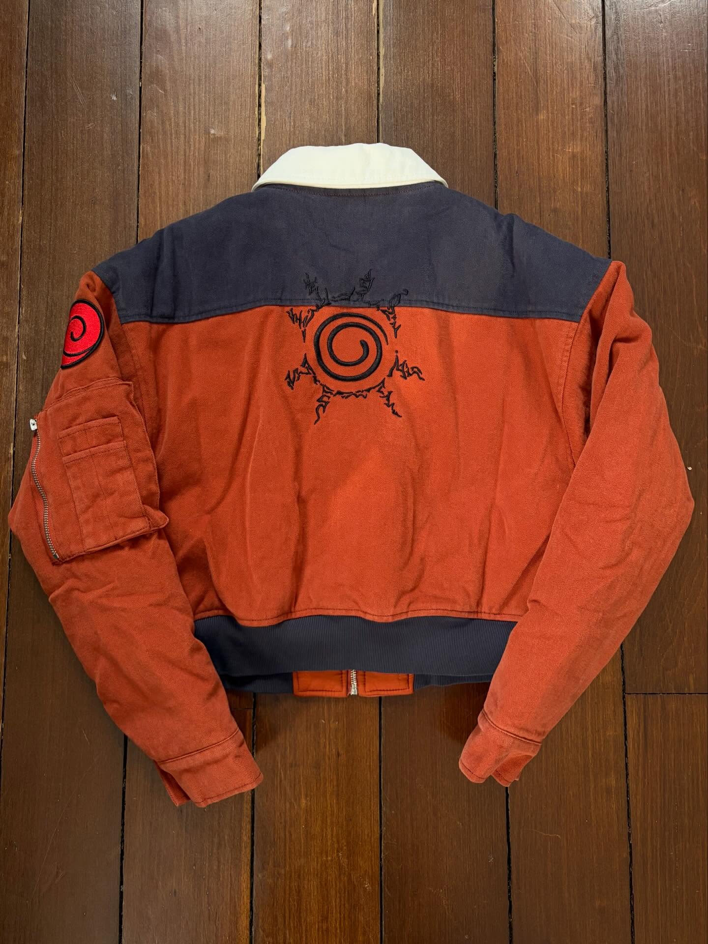 Mr Junko Jeans Orange Multizip Bomber