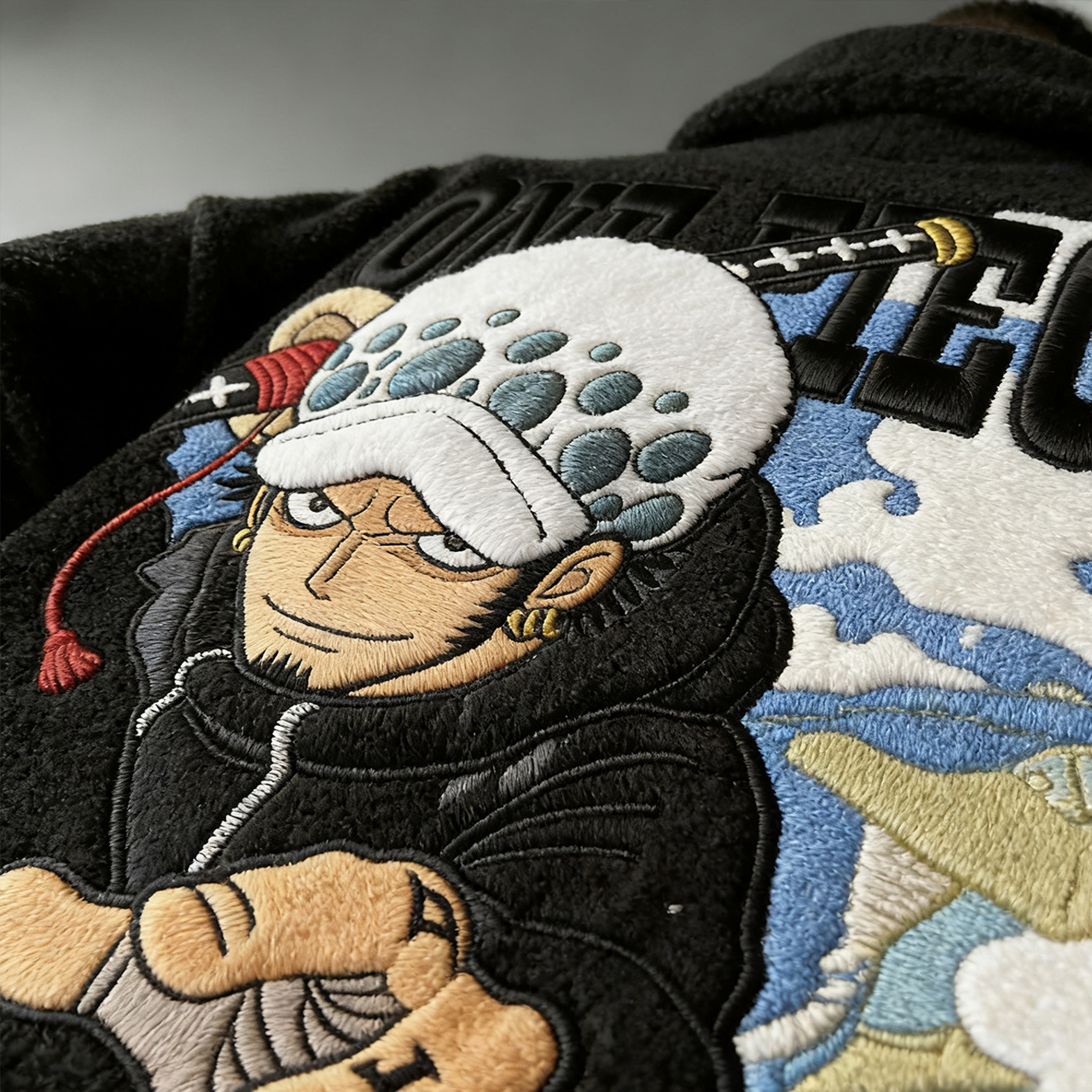 One Piece : Trafalgar Law Color-blocked Plush Hoodie