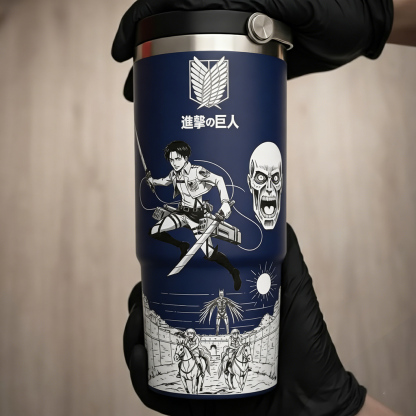 Attack on Titan Themed engraved Stanley Tumbler Cup