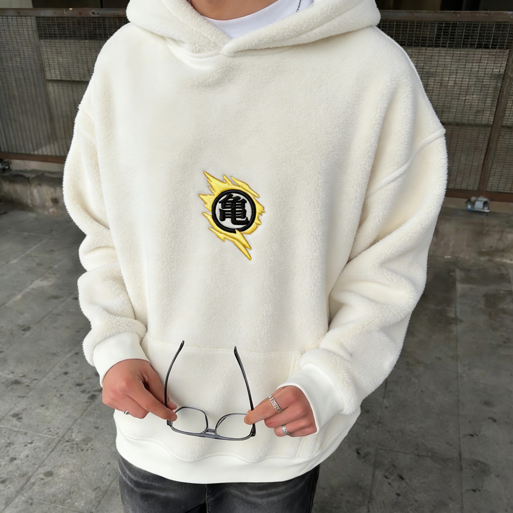 Dragon Ball Color Blocked Collaboration Plush Hoodie