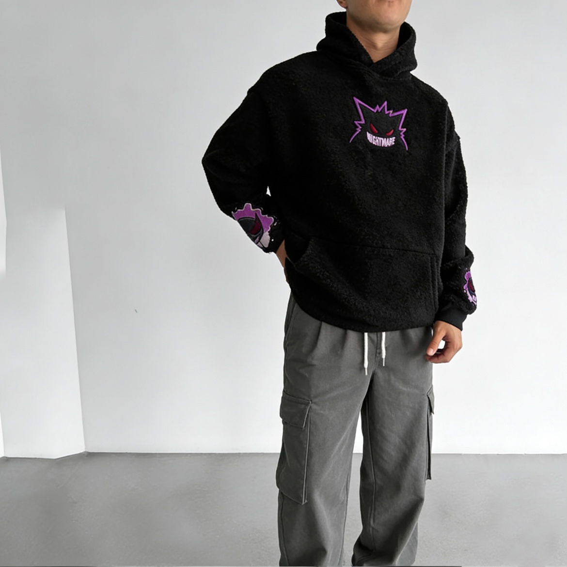 Men's Demon Slayer: Kimetsu no Yaiba Tanjiro Kamado Color-blocked Plush Hoodie