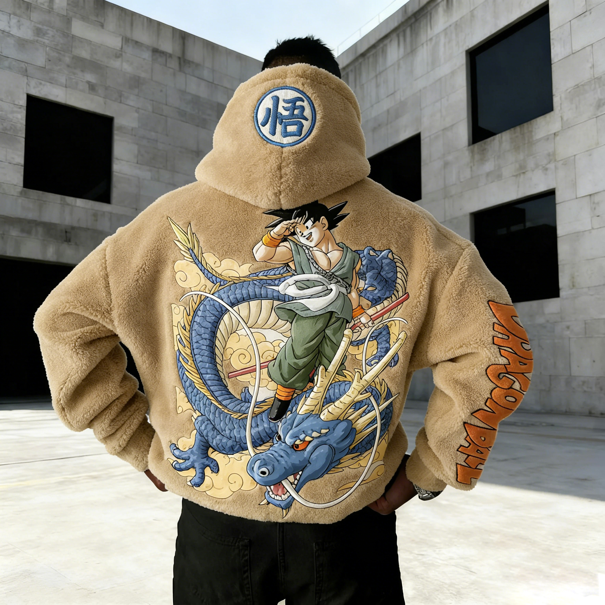 Dragon Ball Color-blocked Plush Hoodie