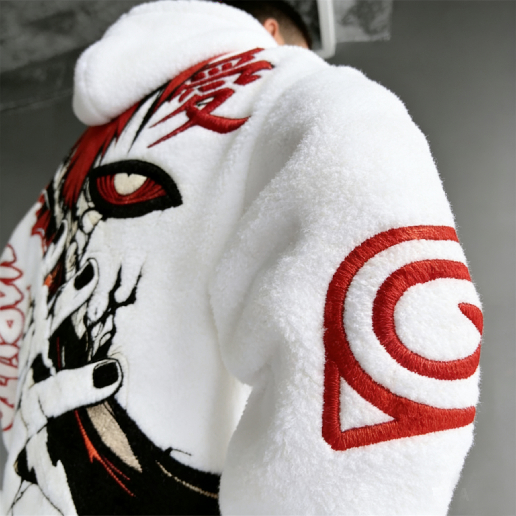 Men's Demon Slayer: Kimetsu no Yaiba Tanjiro Kamado Color-blocked Plush Hoodie