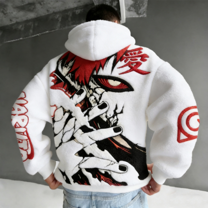 Men's Demon Slayer: Kimetsu no Yaiba Tanjiro Kamado Color-blocked Plush Hoodie