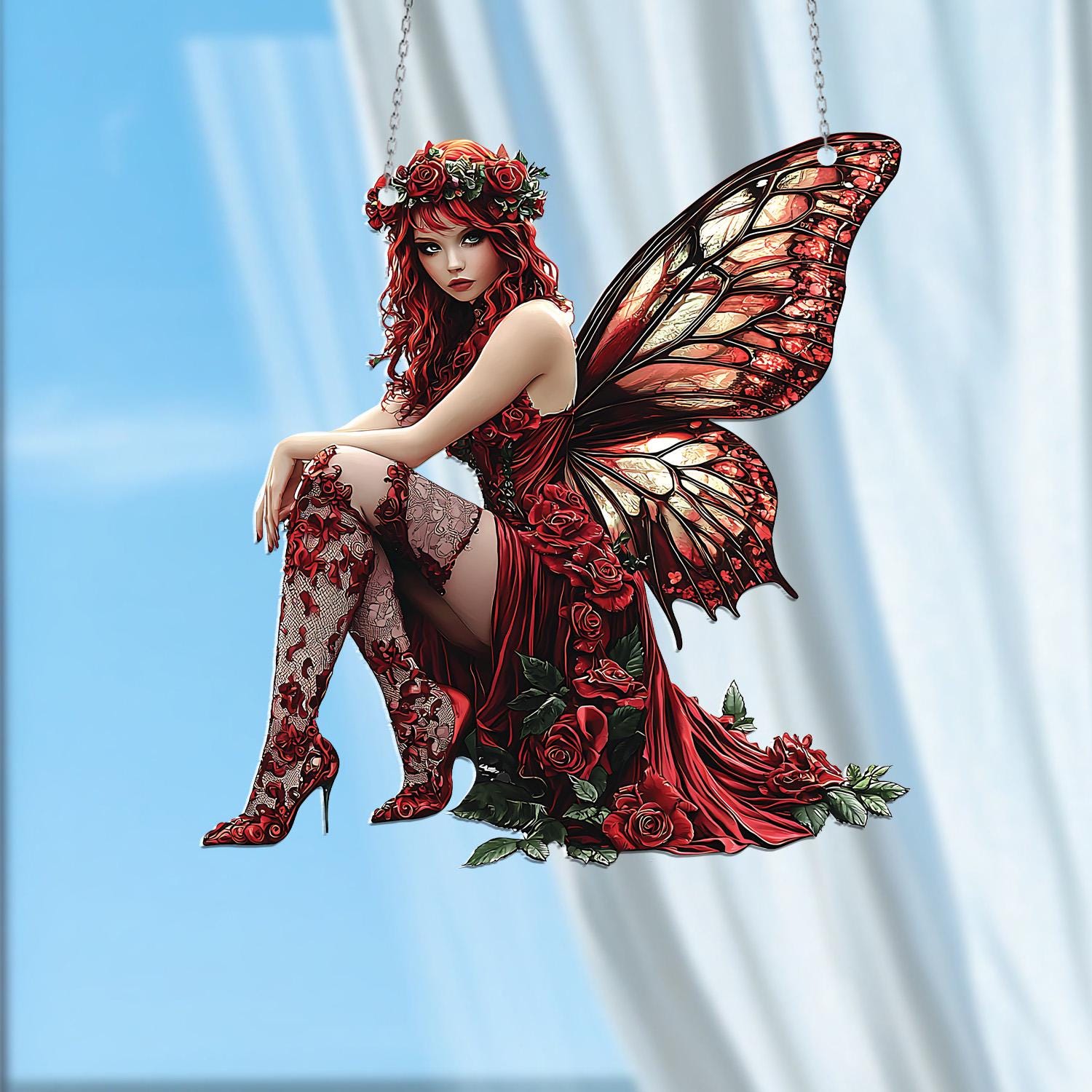 Red Fairy Window Hanging