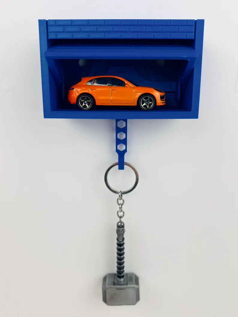 Mini Garage Keychain-Wall Mount Display - Gift for Car Enthusiasts