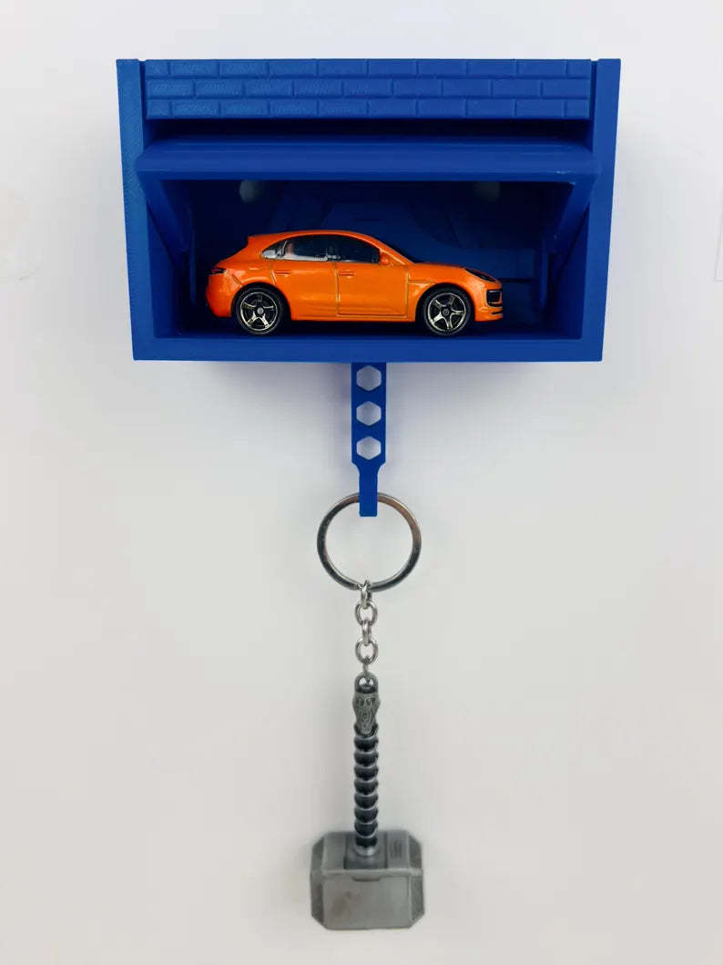 Mini Garage Keychain-Wall Mount Display - Gift for Car Enthusiasts