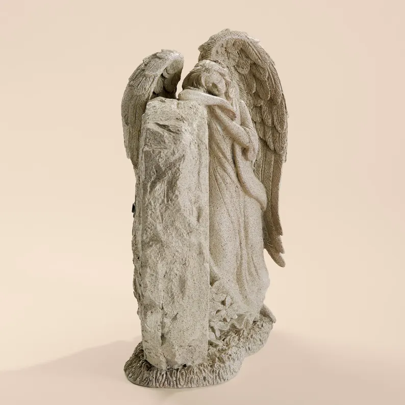 Light Up Memorial Angel Garden Stone
