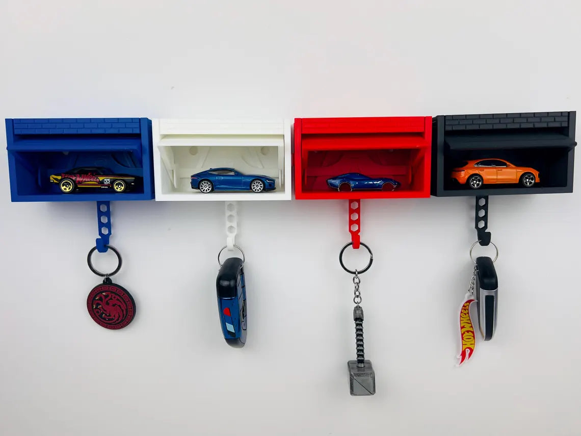 Mini Garage Keychain-Wall Mount Display - Gift for Car Enthusiasts