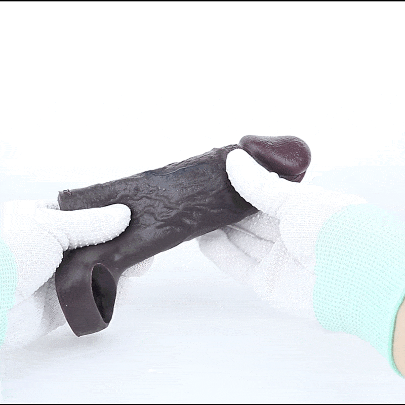 Realistic Textured Hollow Dildo Sleeve – Premium Silicone Wearable Extender for Couples