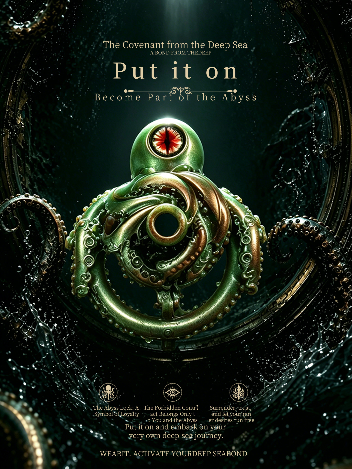 Cthulhu Eye Chastity Lock – Gothic Resin Design