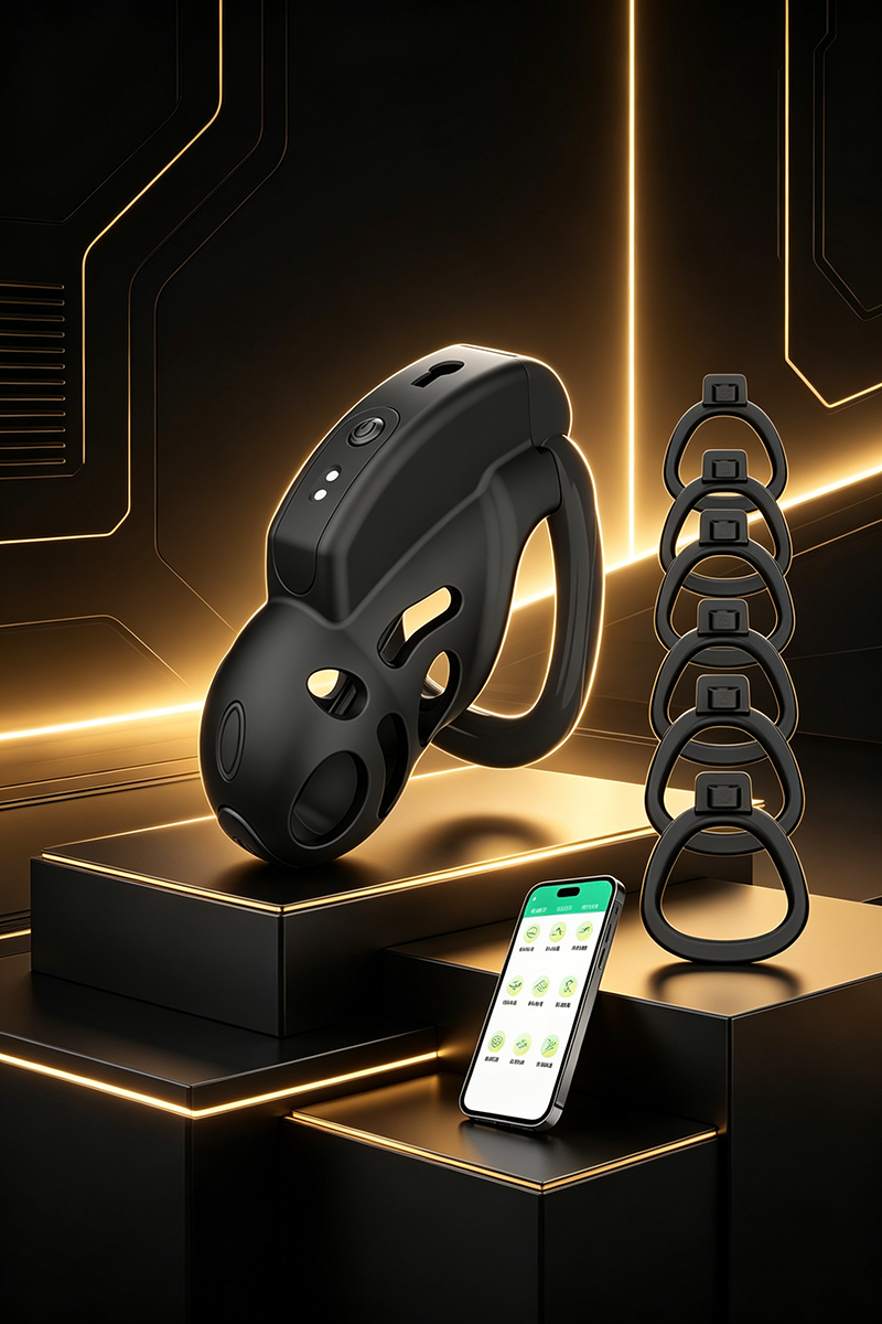 Smart Vibrating Chastity Cage (with Urethral Plug) — A Male Chastity Device Controlled via App and Remote Control