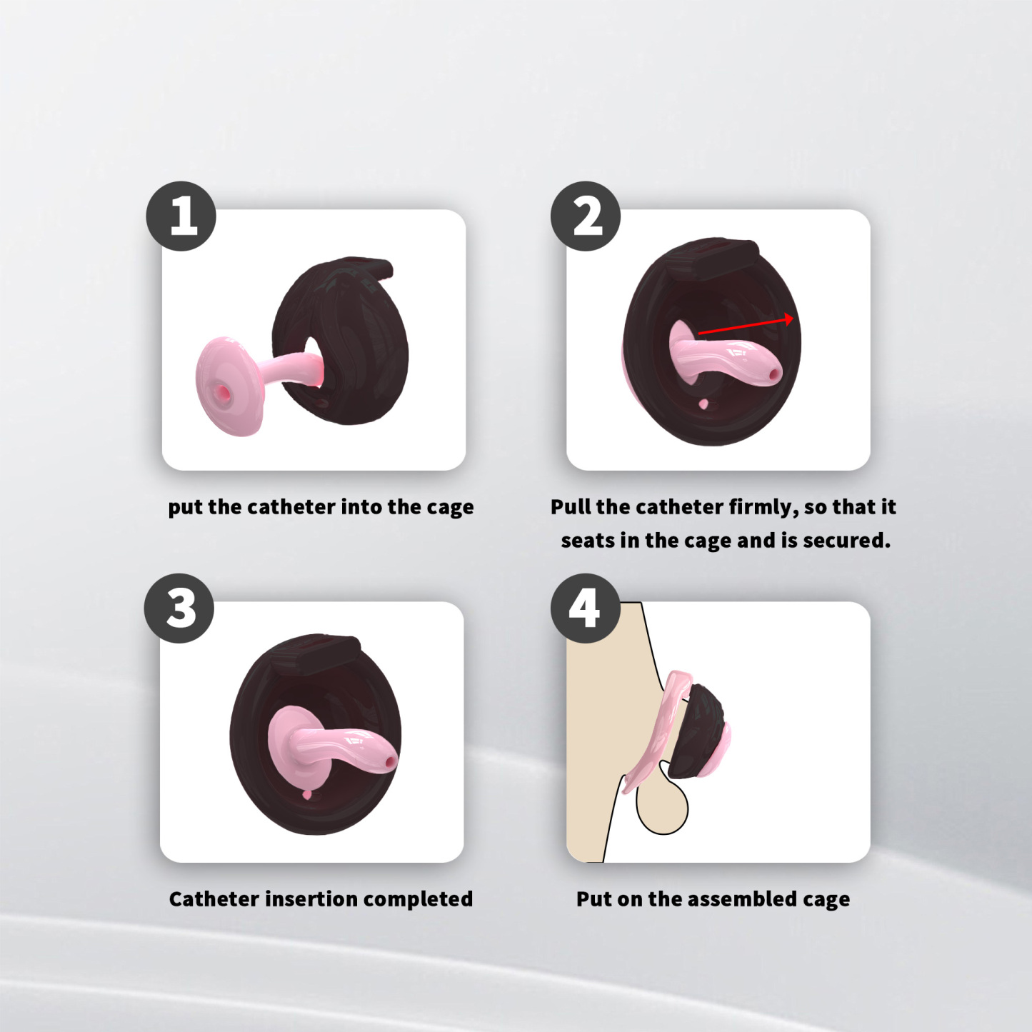 Lightweight ABS Chastity Cage with 6 Lock Rings – Breathable Male Chastity Device in Black, Pink, and Purple (S/M/L Sizes)-ToyAura