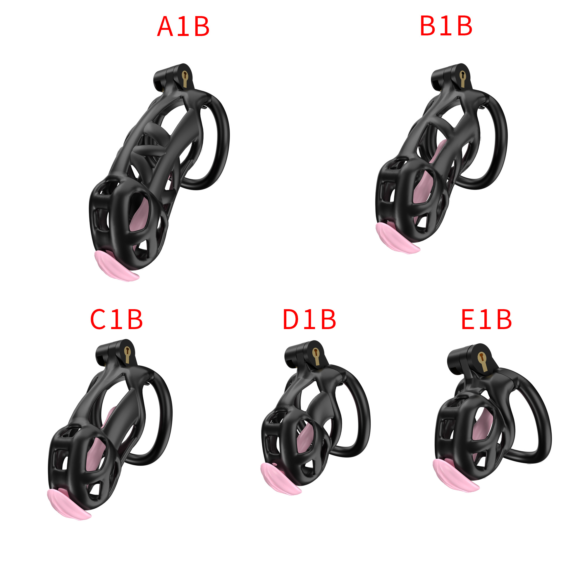 Black ABS Cobra Chastity Cage  (5 Sizes)