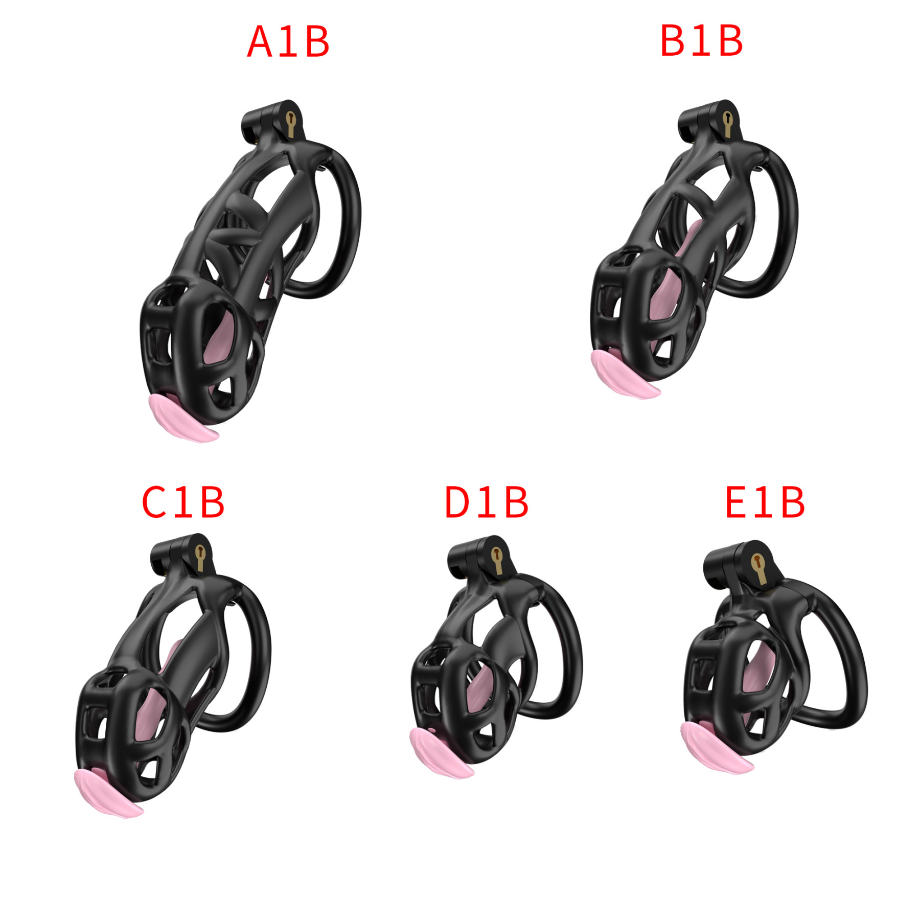 Black ABS Cobra Chastity Cage  (5 Sizes)