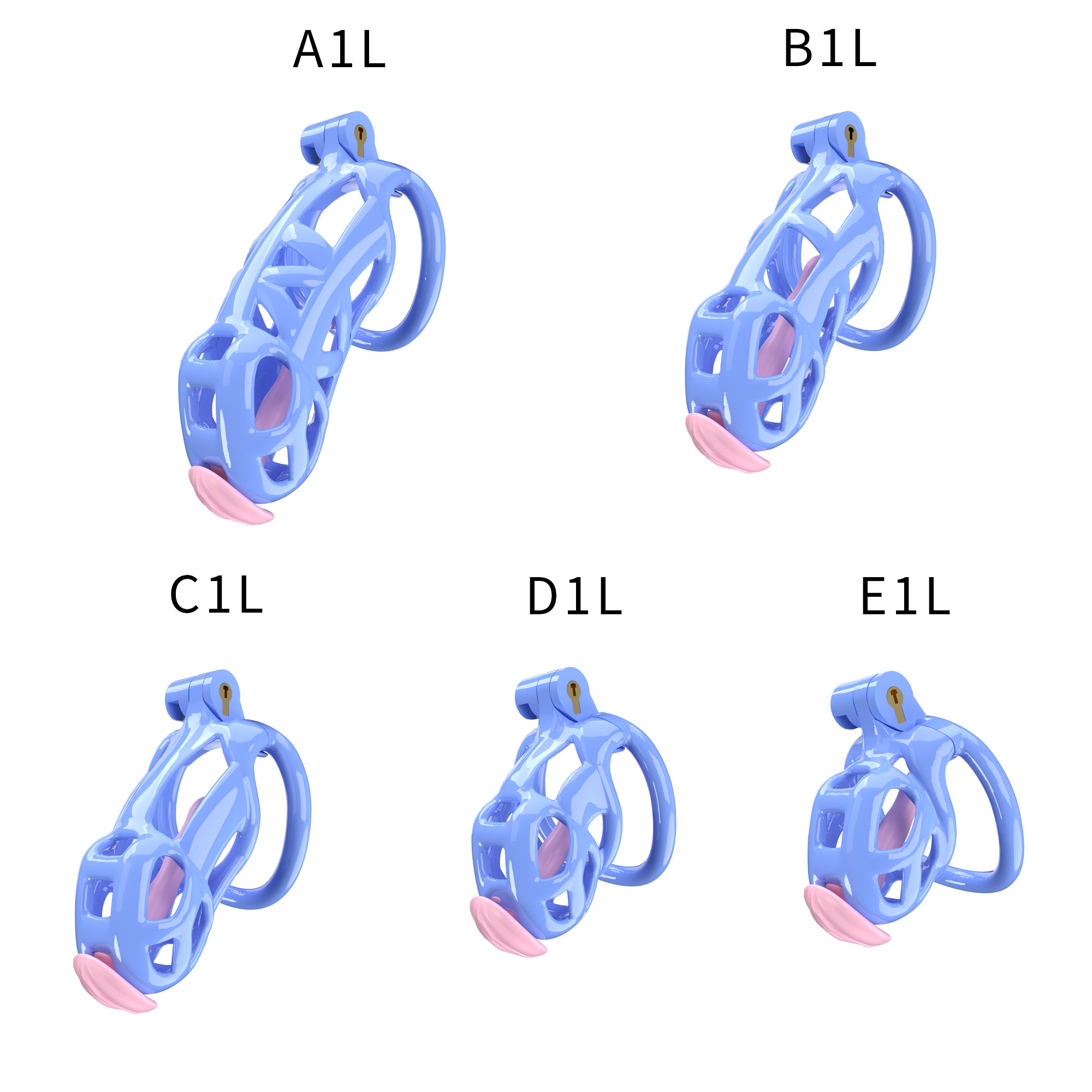 Blue ABS Cobra Chastity Cage – Male Chastity Device (5 Sizes)