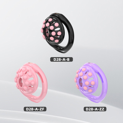 Adjustable Silicone Bead Chastity Lock Device for Men – Wearable Waist Belt & Strapless Options, Pink/Purple/Black Secure Intimate Cage with Soft Silicone Stimulation Beads
