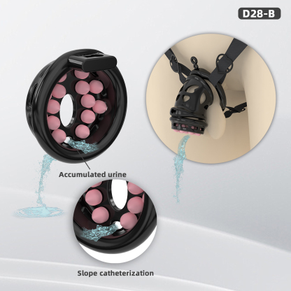 Double Layer Resin Chastity Cage Set for Men – Adjustable Hard Resin Cage with Soft Silicone Spike Bead Ring, S/M Sizes, Pink Purple Black Options